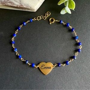 Personalized Name Bracelet Birthstone Gemstone Beaded Bracelet